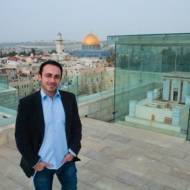 Mark Halawa stands overlooking the Temple Mount in Jerusalem