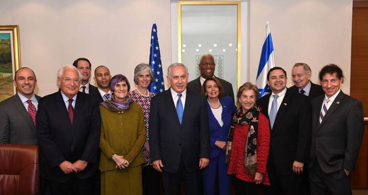 PM Netanyahu & US Congressional delegation led by House Democratic Leader Nancy Pelosi