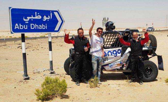 Israeli racing team at the Abu Dhabi Desert Challenge