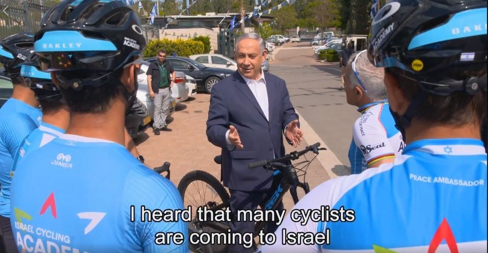 Netanyahu Giro cyclists