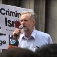 Jeremy Corbyn at an anti-Israel rally. (YouTube)