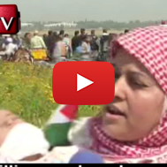 Maryam Abu Qandil (L), a three-month-old baby brought to the Gaza riots. (screenshot)