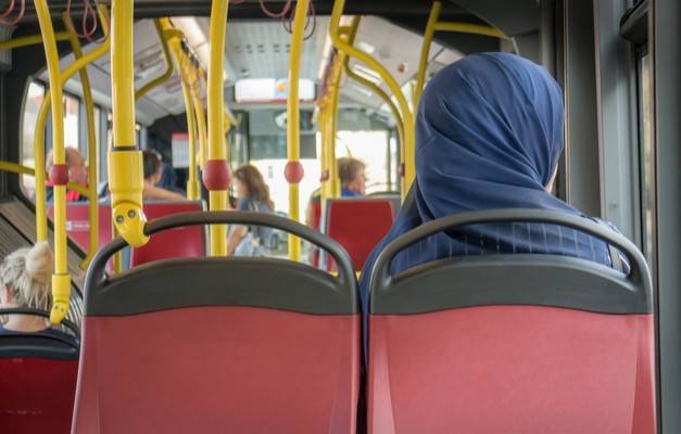 Arab woman Bus