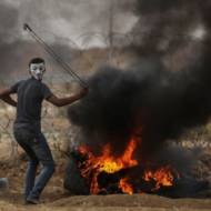 Palestinian rioter on the Gaza border