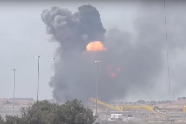 The terror tunnel as the IAF struck it. (Screenshot)