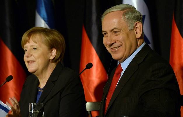 Netanyahu and German Chancellor Angela Merkel