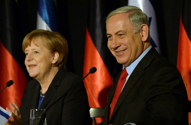 Netanyahu and German Chancellor Angela Merkel
