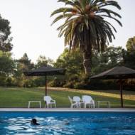 The pool at Kibbutz Nir-Am, near the border with Gaza. (Hadas Parush/Flash90)