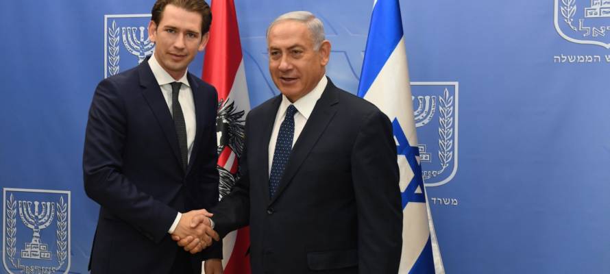 PM Netanyahu and Austrian Chancellor Kurz. (Haim Zach/GPO)