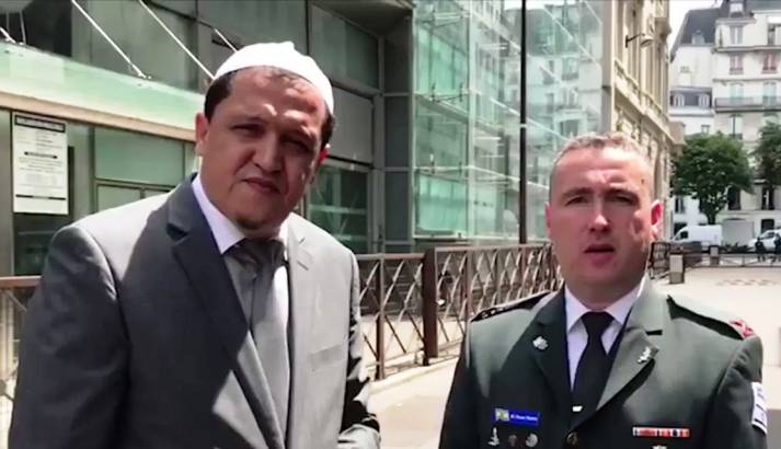 Imam Hassen Chalghoumi and IDF Spokesperson Brig. Gen. Ronen Manelis