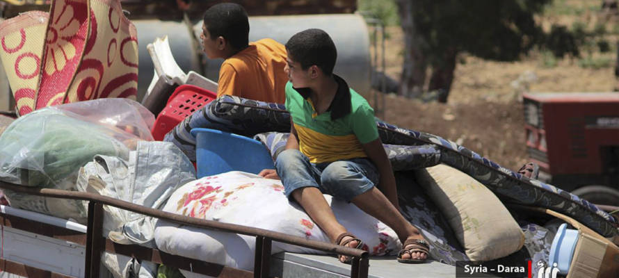 Many Syrian refugees like these have fled to the area near Israel's border. (Nabaa Media via AP)