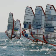 Israeli windsurfers. (Boaz Oppenheim/Flash90)