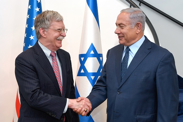 Prime Minister Benjamin Netanyahu meets with U.S. National Security Advisor, Ambassador John Bolton. (Matty Stern/U.S. Embassy Jerusalem)