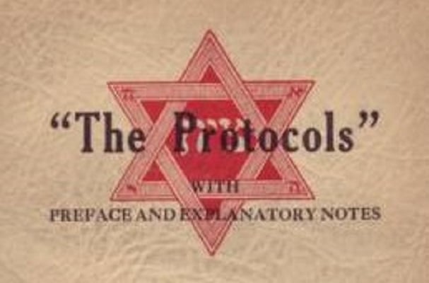 A 1934 edition of the infamous forgery, "The Protocols of the Elders of Zion." (Wikimedia Commons)