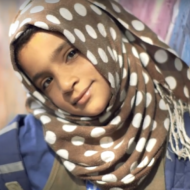Syrian refugee child at the Israeli-run school. (Screenshot)