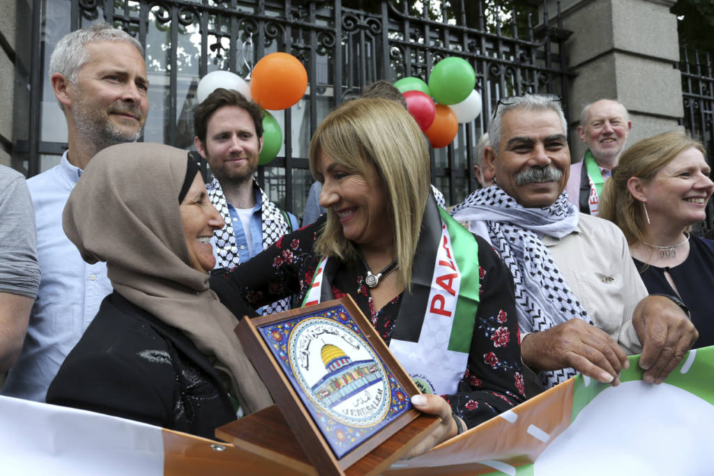Frances Black with Palestinians