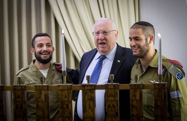 President Reuven Rivlin lit the first candle of the Menorah