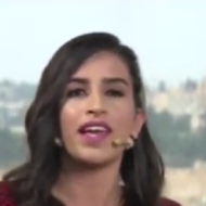 Terror-enamored Palestinian TV host Dana Abu Shamsiya. (screenshot)
