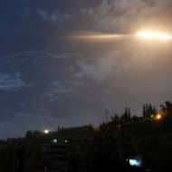 Israeli missiles striking an Iranian target in Syria. (SANA via AP)