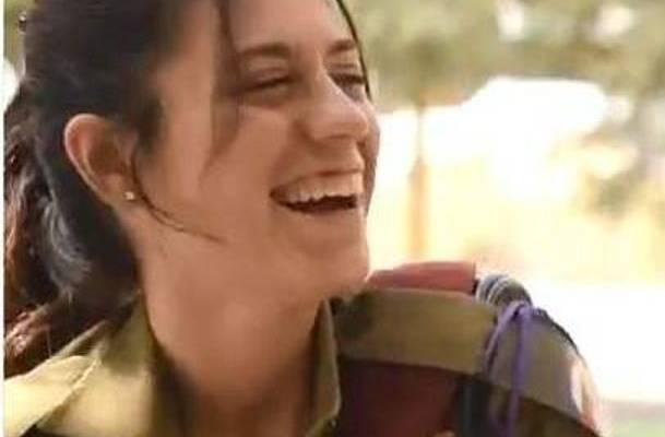 Happy IDF female soldier