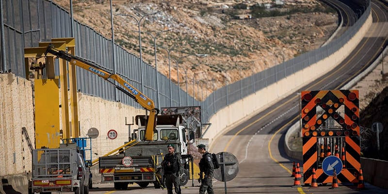 Road separating Israelis and Palestinians