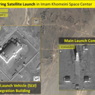 ImageSat's photos of Iranian satellite launch preparation. (Twitter)