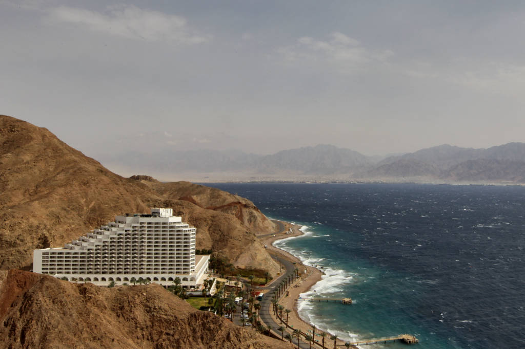 The most southern spot in Israel, with a hotel and a beautiful Red Sea beach. (Nati Shohat/Flash90)