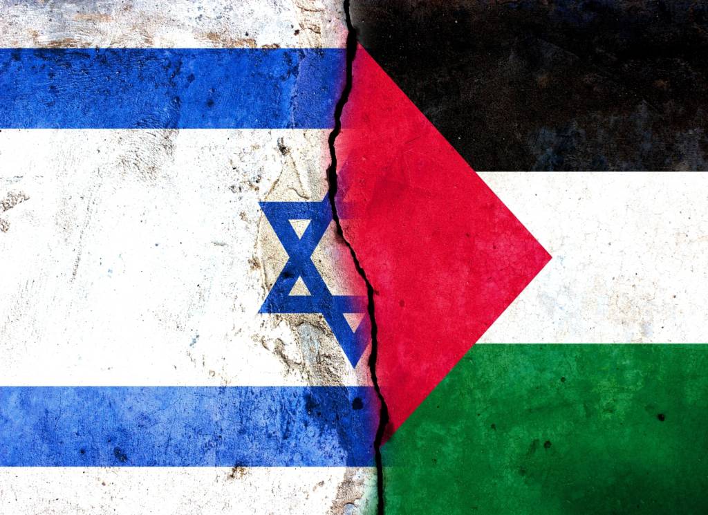 Israeli and Palestinian Flag