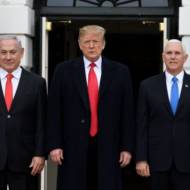 Netanyahu, Trump, and Pence.  (AP Photo/Susan Walsh)
