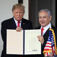 Israeli Prime Minister Benjamin Netanyahu and President Donald Trump. (AP Photo/Manuel Balce Ceneta)