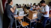 students at a UNRWA school.