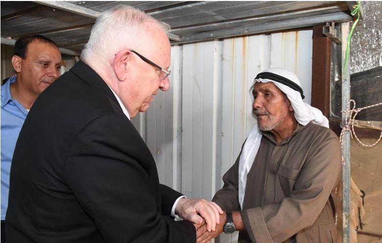 President Reuven Rivlin visits the family of terror victim Ziad al-Hamamda family.