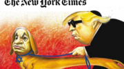 Anti-Semitic cartoon. (Twitter/NYT)