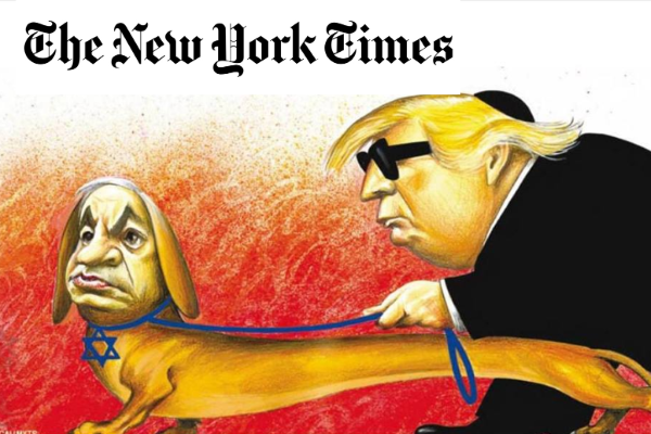 Anti-Semitic cartoon. (Twitter/NYT)