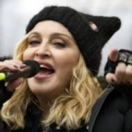 Madonna on stage during the Women's March. (AP/Jose Luis Magana)