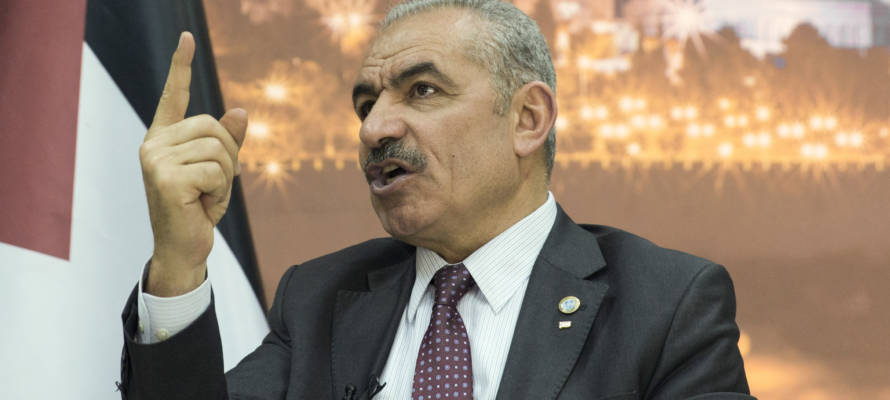Palestinian Prime Minister Mohammad Shtayyeh" (APalestinian Prime Minister Mohammad Shtayyeh. (AP Photo/Nasser Nasser)P Photo/Nasser Nasser)