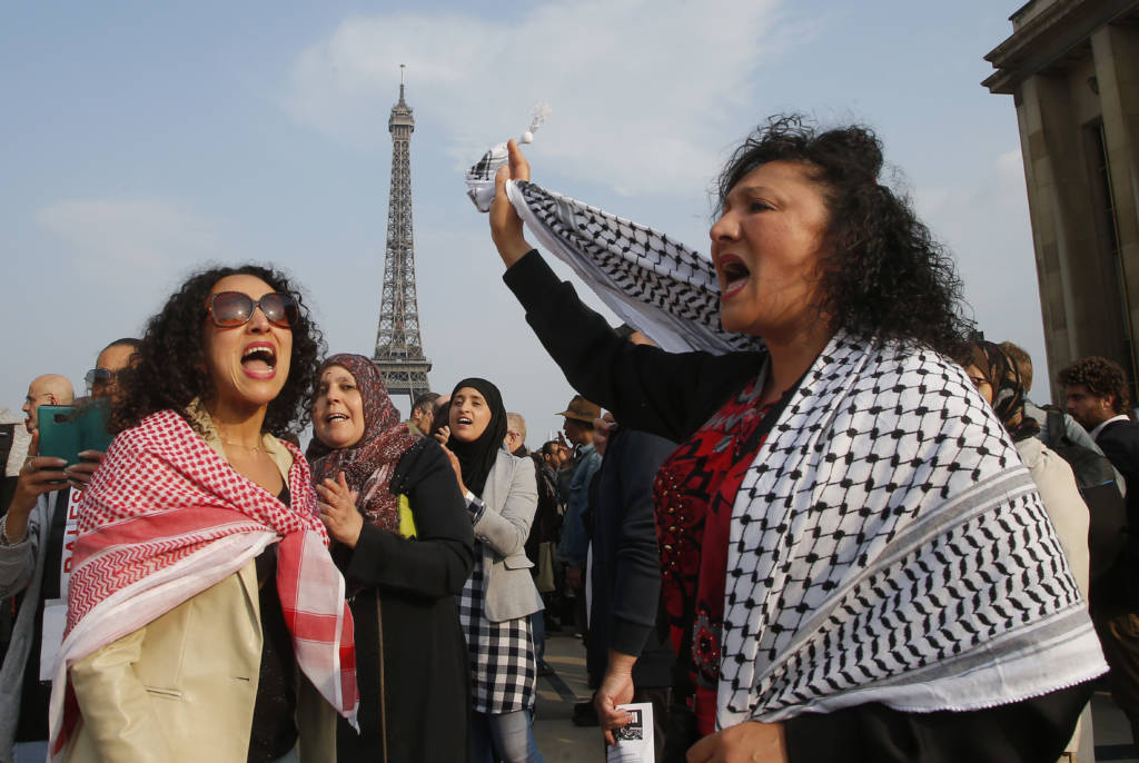 Anti-Israel protesters in France. (AP Photo/Michel Euler)