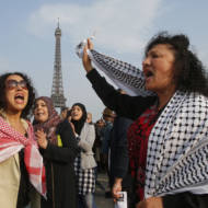 Anti-Israel protesters in France. (AP Photo/Michel Euler)