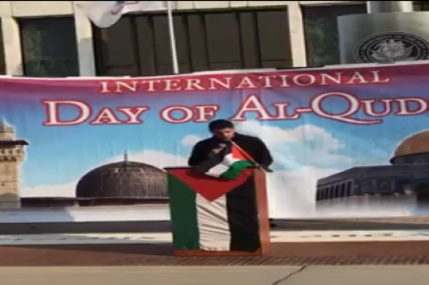 Quds Day rally in Dearborn, Michigan. (screenshot)