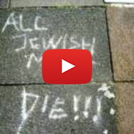 Anti-Semitic graffiti on a north London street  (AP/CST)