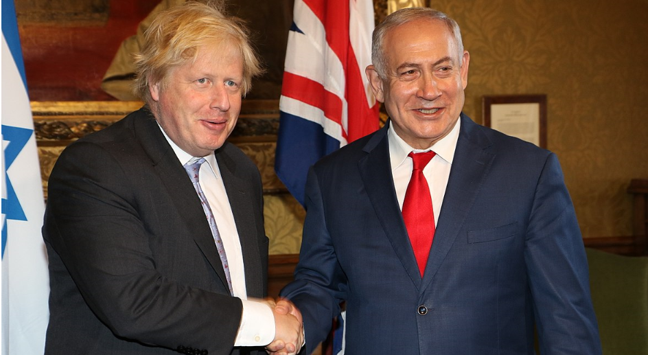 Boris Johnson (L) Benjamin Netanyahu (R) Wikimedia