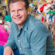 Jack "Tato" Bigio, CEO and Co-Founder of UBQ, in front of garbage to be convert into plastic and construction materials. (UBQ)