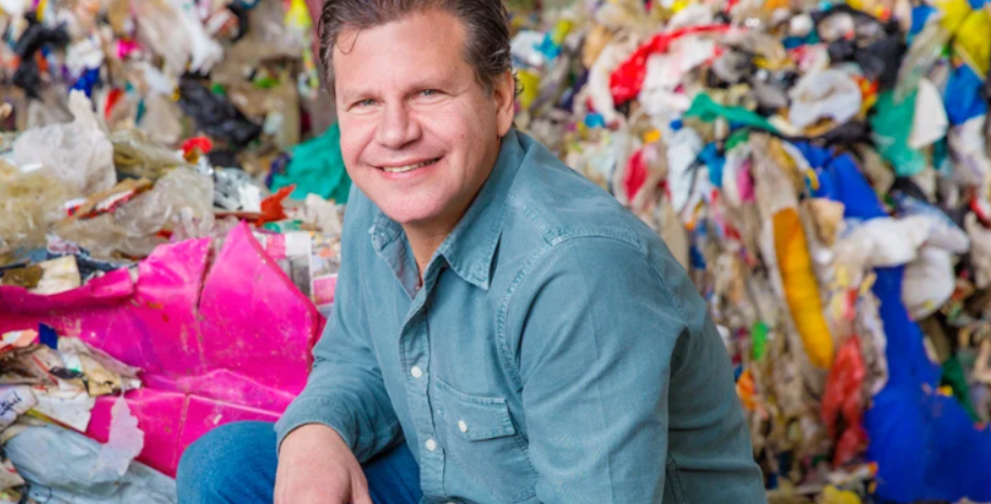 Jack "Tato" Bigio, CEO and Co-Founder of UBQ, in front of garbage to be convert into plastic and construction materials. (UBQ)