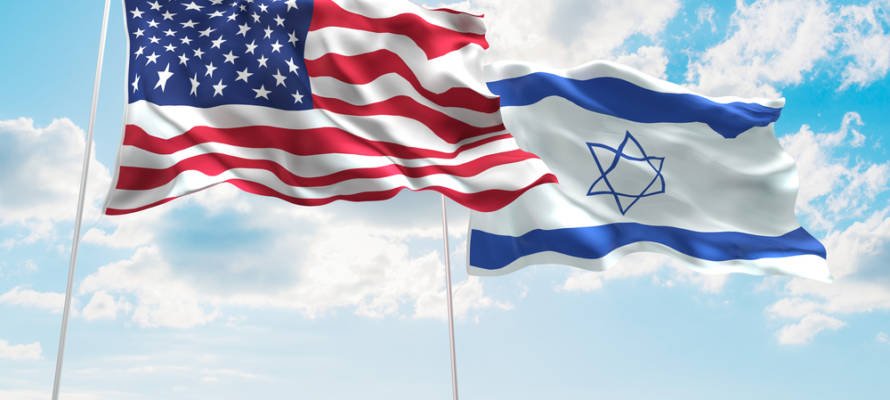 US Israel flags