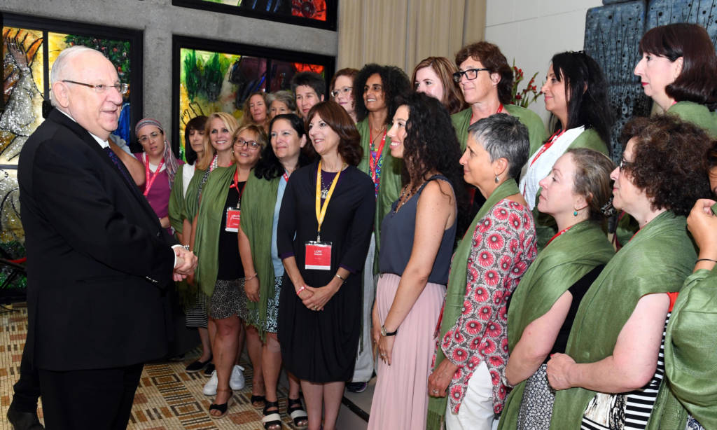 President Reuven Rivlin meets with mothers of IDF North American lone soldiers.