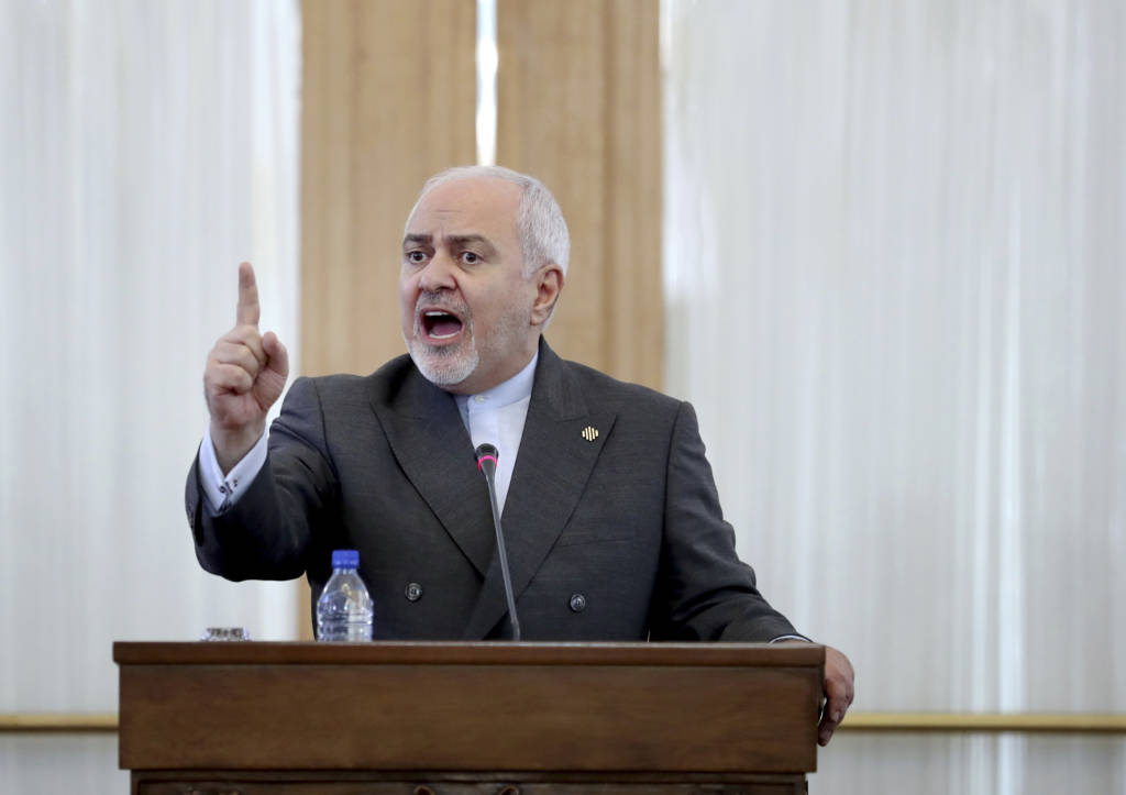 Iranian Foreign Minister Mohammad Javad Zarif speaks at a press conference in Tehran, Iran, Monday, Aug. 5, 2019.