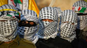 Members of the Fatah al-Aqsa Martyrs Brigades in the village of Bani Naem, east of Hebron.