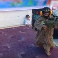 'Armed' Gazan child simulating terrorism at a kindergarten