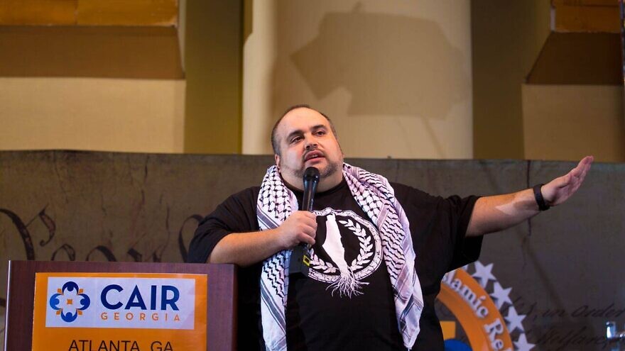 Pro-Palestinian activist Said Durrah speaks at a CAIR Georgia event on February 24, 2018.