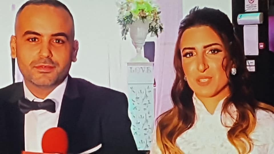 Efrat Elhadad and groom on wedding day